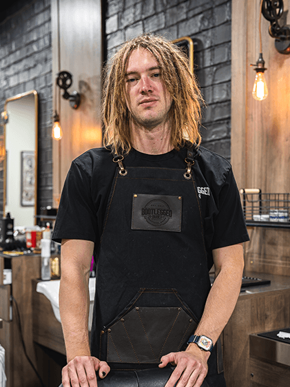 Jon, barber at Bootlegged Barber
