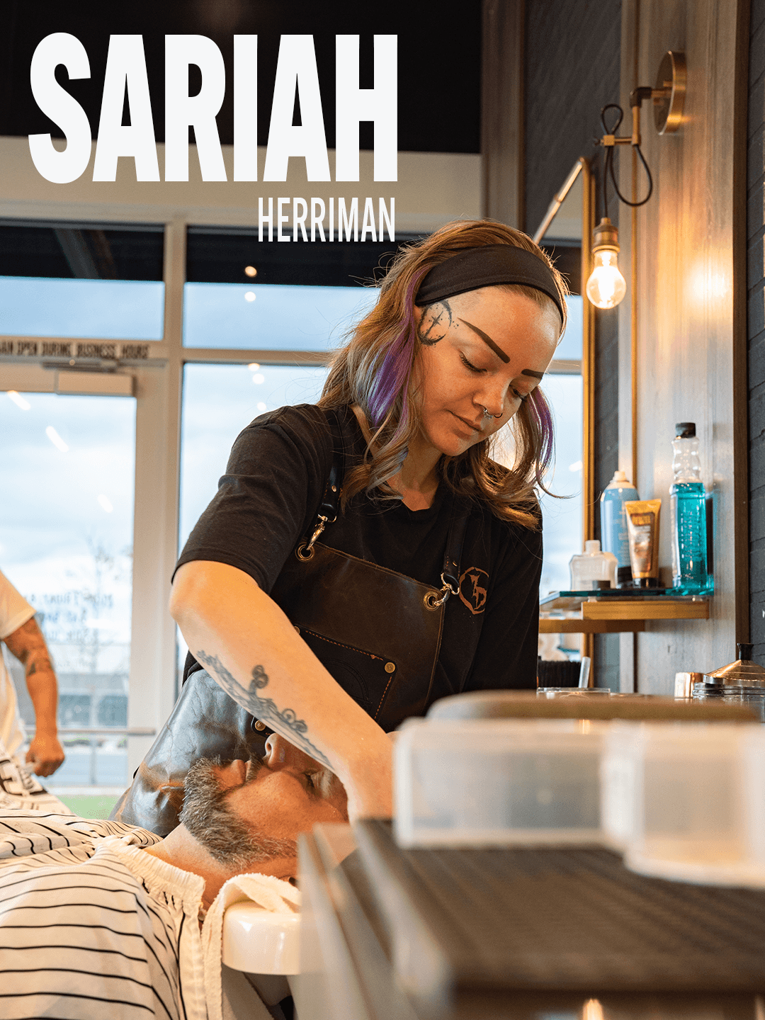 Sariah, barber at Bootlegged Barber